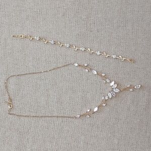 NWOT Diamond-like necklace and bracelet set - Kebble Jewelry - wedding or prom